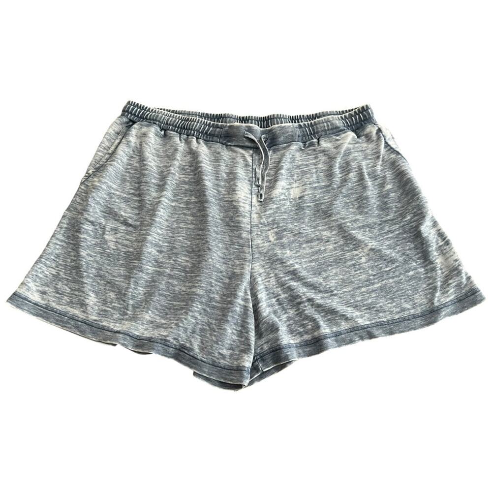 3X June & Delancey Elastic Waist Drawstring Shorts Blue Womens